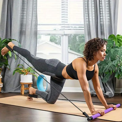 House Of Pilate v2 Premium Pilates Fitness Bar With Resistance Bands(Free Carry bag)