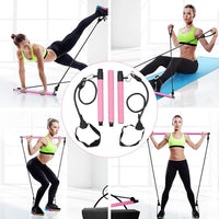 House Of Pilate v2 Premium Pilates Fitness Bar With Resistance Bands(Free Carry bag)